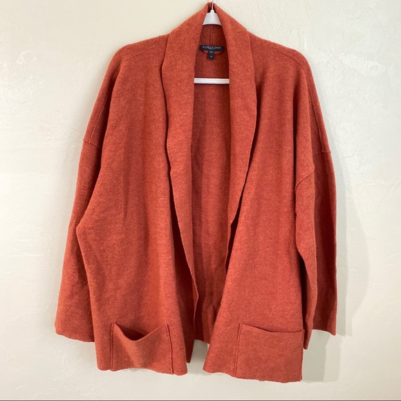 Eileen Fisher Sweaters - Eileen Fisher Burnt Orange Open Front Cardigan